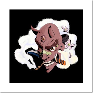 japan mask hannya Posters and Art